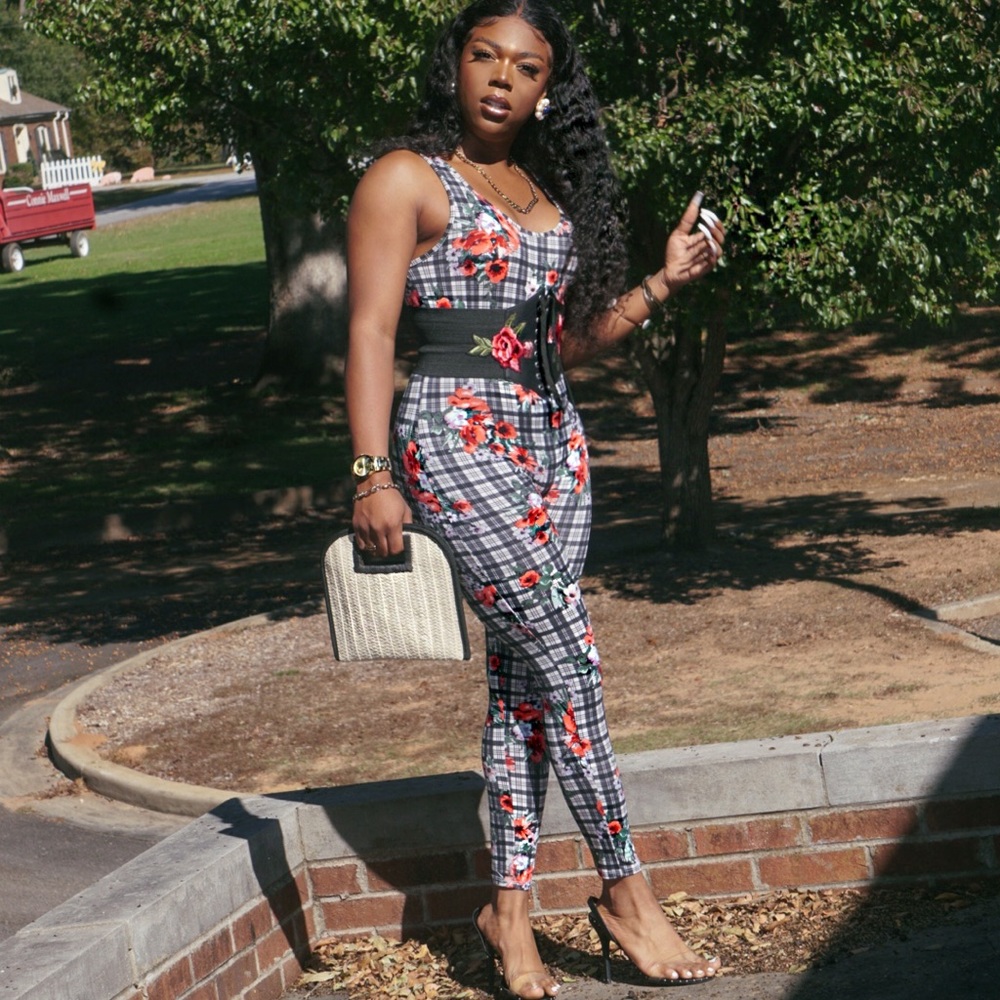 Sleeveless Floral One Piece